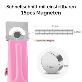 MelodySusie Acrylic Nail Clippers with 15 Magnets Tip Cutter for Fake Gel Nails Sharp Professional Manicure Pedicure with Length Measurement Trimmer Nail Care Tools (Pink)