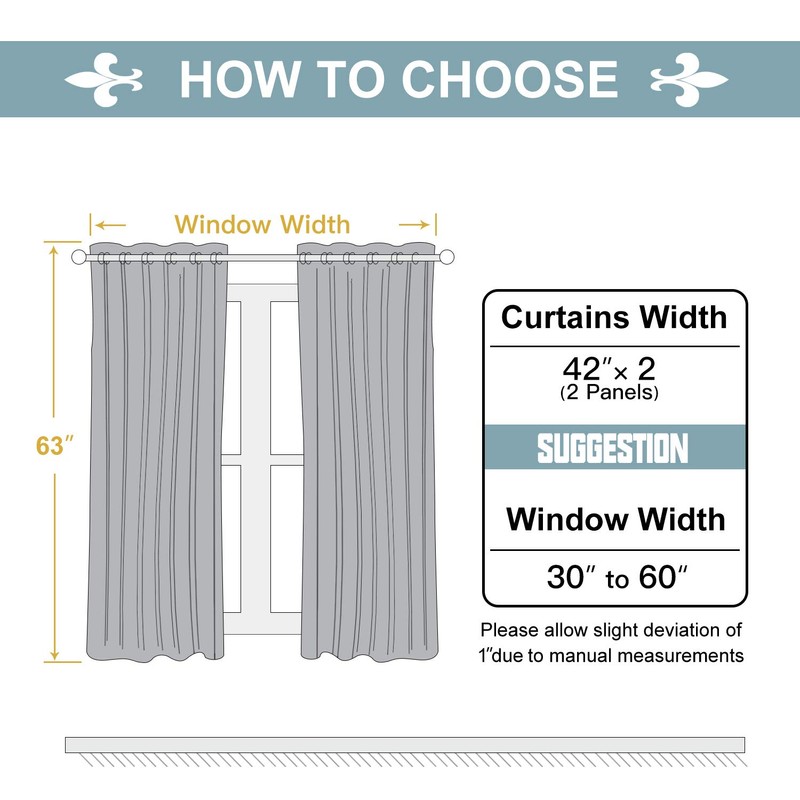 ChrisDowa 100% Blackout Curtains for Bedroom with Black Liner, 2
