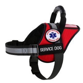 All Access Canine Emotional Support Animal Dog - Service Dog - Therapy Dog Custom Waterproof Vest Reflective Tactical Harness | Available in Size M, L, XL with ID Card Pocket, RED/Black