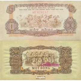 Prophila Collection Bank note South Vietnam pick number: R4 bank-fresh 1963 1 dong (banknotes for collectors - no means of payment)