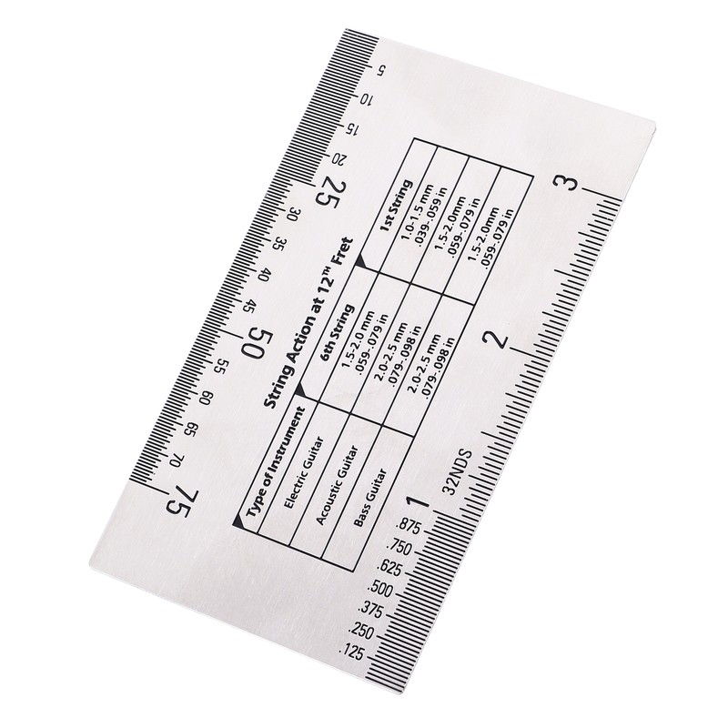 String Action Ruler Stainless Steel Height Gauge Replacement Guitar Repairing