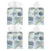 POIUBLE Tissue Box Holder Corals and Seashells Tissue Box Cover