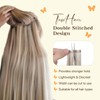 TESSHAIR Human Hair Tape in Extensions,Double Stitched Remy Human Hair