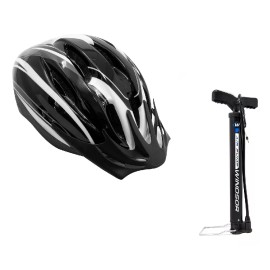 Windsor Casco De Bicicleta Unisex + Bomba Para Bicicleta Color Negro Talla 54/58