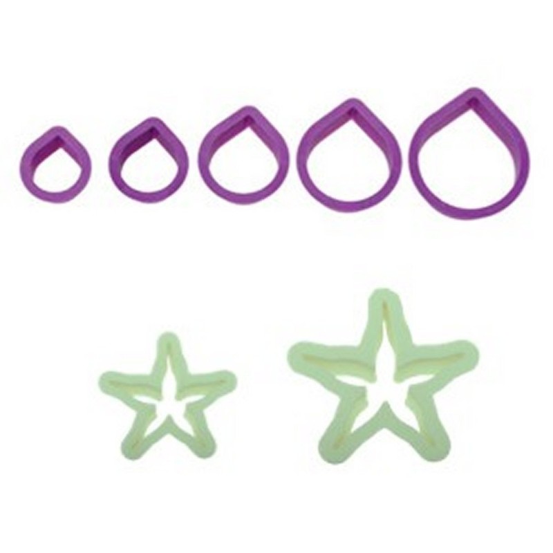 DECORA KIT 7 Cutters Rosen-Set, Plastik, violett, 8.5 x 8.5