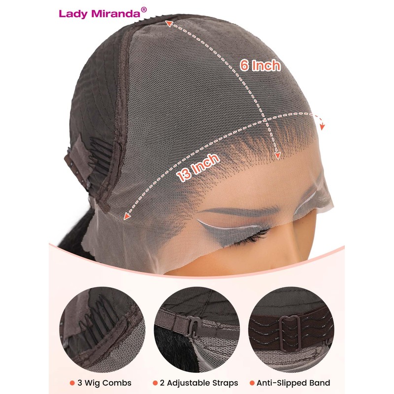 Lady Miranda Yaki Curly Layered 13 * 6 Lace Front