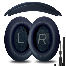 Nullmini Replacement Ear Pads for Bose QuietComfort 35 45 QC35 QC35ii QC45 Headphones Ear Pads Ear Muffs Headband (Dark Blue)