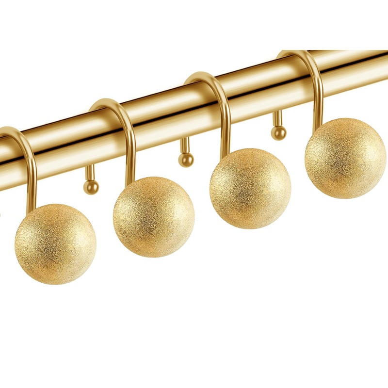 EleCharm Gorgeous Gold Shower Curtain Hooks Rings, Set of 12