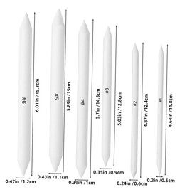 SHOWERORO 6pcs Chalk Pencils Drawing Pencils Highlight Chalk Erasers for Boys and Girls Smudge Tools Blending Sticks Art Supplies for Artists