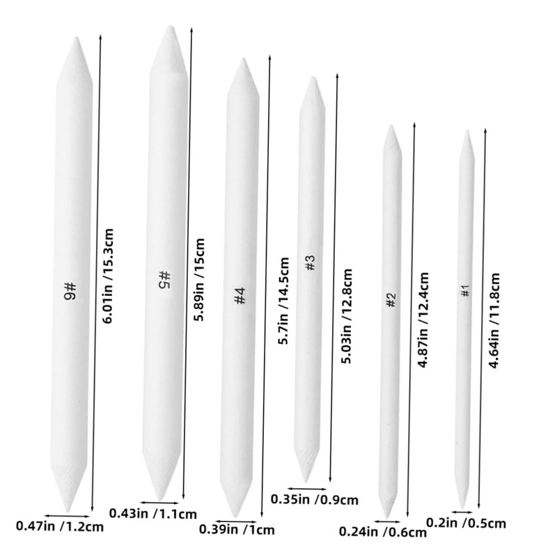 SHOWERORO 6pcs Chalk Pencils Drawing Pencils Highlight Chalk Erasers for