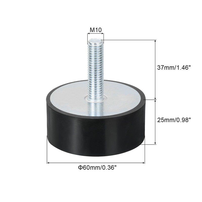 QUARKZMAN M10 Thread Rubber Mounts Vibration Insulators Cylindrical Shock Absorber
