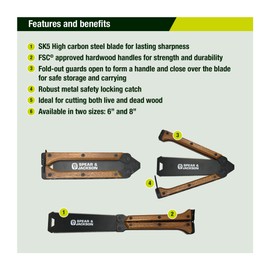 Spear & Jackson 4976KEW Kew Gardens Collection 6 Inch Folding Garden Butterfly Saw - Japanese Style Double Sided Pull Saw