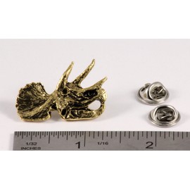 Handcrafted Gold Plated Triceratops Fossilized Dinosauar Head Magnet Gift for Personalizing School Classroom Home Office Fridge Whiteboard Locker - Made in USA - SKU AG185MAG
