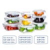 Bayco Glass Storage Containers with Lids, 9 Sets, Meal Prep