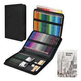 98 piezas kit de dibujo profesional 72 dibujo lapices de colores 25 sets de herramientas de dibujo para niños niñas adolescentes Ununmx