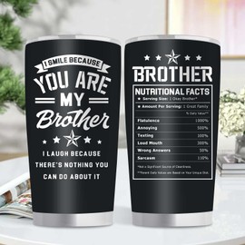 Goiicoln Brother 20oz Tumbler Gift, Birthday Brother Gifts from Sister Brother, Funny Brother Travel 20 Oz Tumbler Gifts for Father's Day Thanksgiving, Gifts for Brother, Brother Tumbler Coffee Cup