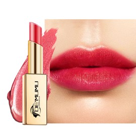 DE'MUMU Red Lipstick Moisturizing for Women Shimmer Tinted Lip Balm Hydrating Nourishing Lip Gloss Vegan& Cruelty Free Lip Makeup, ZG108 Passion