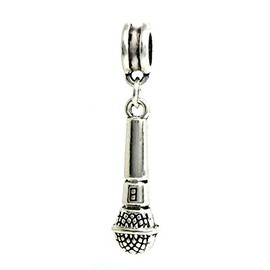 Dangle Microphone Charm Bead for Charms Bracelets