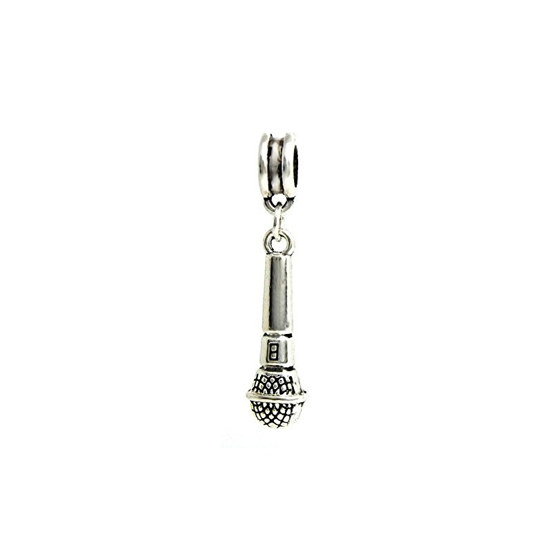 Dangle Microphone Charm Bead for Charms Bracelets