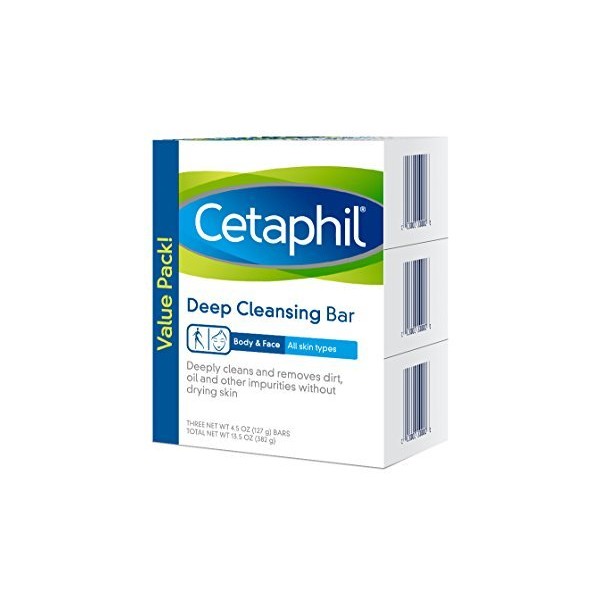 Cetaphil Deep Cleansing Face & Body Bar (Pack of 6)