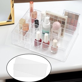 ZEXALOR Clear Drawer Organizer, Multi Sections Lipstick Holder Makeup Organizer, Drawer Dividers Office Desk Tray Bathroom Makeup Jewelry Trays (9.8×7×2.75")