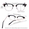 ALWAYSUV Retro Metal Semi-Rimless PC Clear Lens Unisex Glasses Black