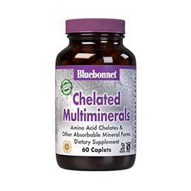 Bluebonnet Nutrition High Potency Chelated Multiminerals, Albion Chelated Minerals, Soy-Free, Gluten-Free, Non-GMO, Kosher Certified, Dairy-Free, 60 Caplets, 20 Servings