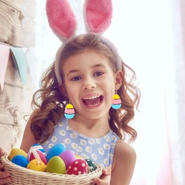 Easter Earrings for Women Easter Rabbit Earrings Easter Basket Stuffers Wooden Easter Jewelry Gifts for Teen Girls