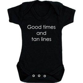 Hippowarehouse Good Times and Tan Lines Baby Vest Bodysuit (Short Sleeve) Boys Girls