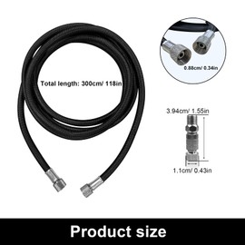 SRJQXH 3 Metre Airbrush Hose, Black Compressor Airbrush Air Hose with Standard G1/8 Size Fittings on Both Ends, with G1/8 Quick Connections