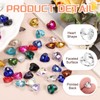 sourcing map 30Pcs Heart Rhinestones, 10mm Pointed Back Heart Glass