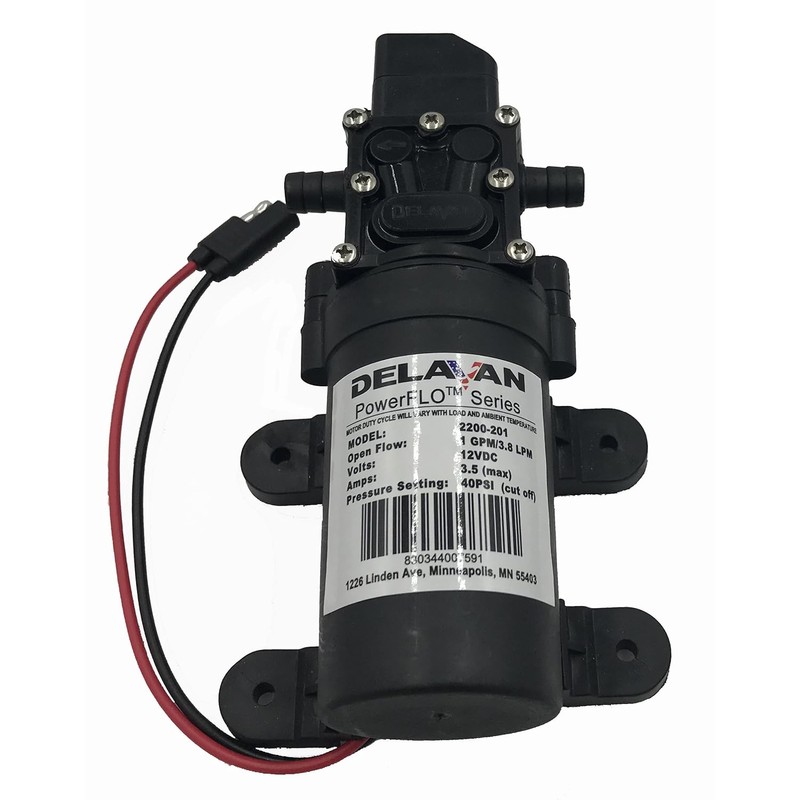 Diaphragm Pump, Polypropylene, Santoprene(R), 12VDC, 1.0 GPM