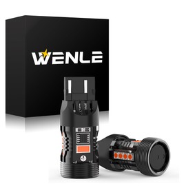 WENLE Super Explosive T20 Double LED Valve, Brake Lamp, Tail Lamp, Stop Lamp, Built-In Canceller, Warning Light Prevention, Compatible with DC 12V Cars, Left and Right 2 Pieces
