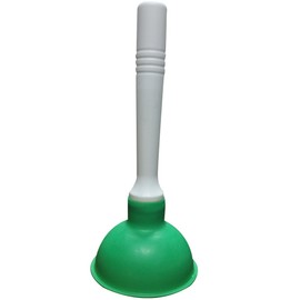 NewFerU Drain Plunger, Small Hand Force Plumber Helper, Little 4 inch Cup Clog Remover, Tiny Rubber Unclogger in 9" Short Handle for Kitchen Sink, Bathroom Toilet, Shower Bath Tub (Green)