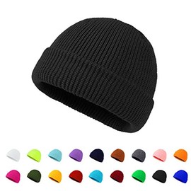 Winter Beanie Hats Unisex Beanie Knit Caps Classic Warm Winter Hats (Black)