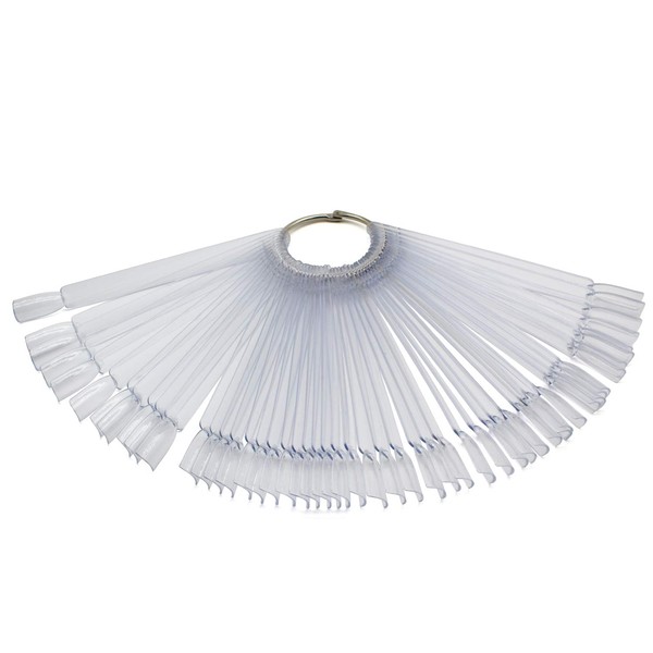 AKORD 50 Nail Art Tips Colour Pop Sticks Display Fan