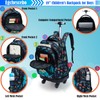 Egchescebo Kids Rolling Backpack for Boys Gamepad Suitcases Trolley Roller