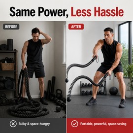 Cordless Battle Rope Training System for Men & Women – Adjustable Resistance Full Body HIIT Workout Equipment for Home Gym Fitness