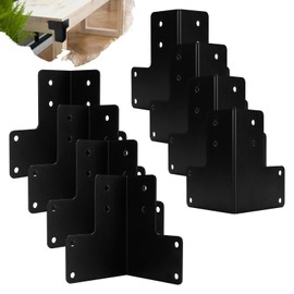 Cskunxia 8Pcs Sturdy Steel Corner Brackets, Workbench Brackets Kit with Screws, Heavy Duty Corner Bracket for Deck Edge Work Bench