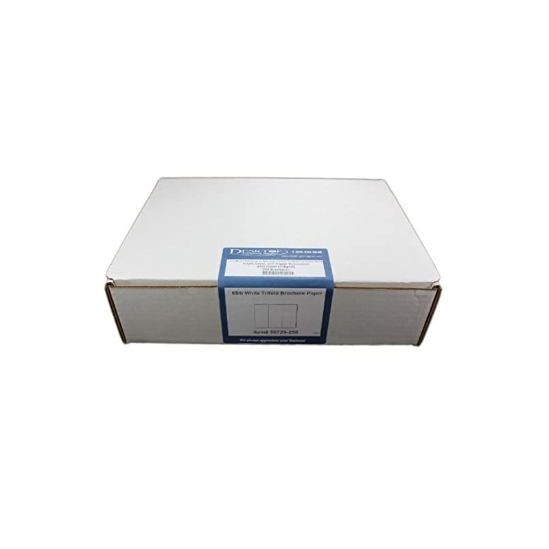 65lb Bright White Tri-fold Brochure Paper - 3 Panel Brochures