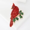 KKAMAGI Red Rhinestone Cardinal Large Brooch Bird Brooches Pins for