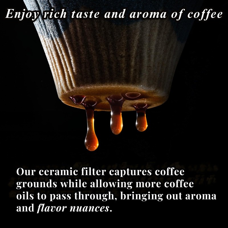 Ceramic Reusable Coffee Filter Dripper Paperless Sustinable Mt. Fuji Made