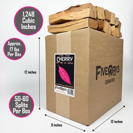 Cherry Mini Split 8" Cooking, Grilling, Smoking Wood, Approx 17lbs Product of USA 1,248 cu. in.