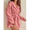 Women's Hooded Fleece Robe with Waist Belt – Cozy Layer