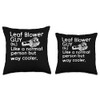 Leaf Blower Guy Definition Autumn Throw Pillow