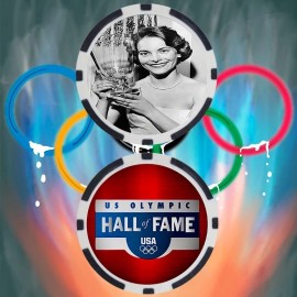 Olympics Carol Heiss Jenkins Figure Skating Olympian Collectible Poker Chip Button