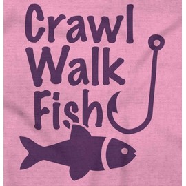 Brisco Brands Crawl Walk Fish Hook Outdoor Lover Baby Romper Boys or Girls Pink 6 Months