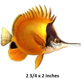 Yellow Longnose Angelfish Wall Decal Long Nosed Angel Fish Sticker Peel & Stick