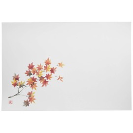 Wakaizumi Lacquer B-25-87 Fine Paper Mat 3 Inch Long Table Mat Flower Tree Series Red Autumn Leaves Pack of 100