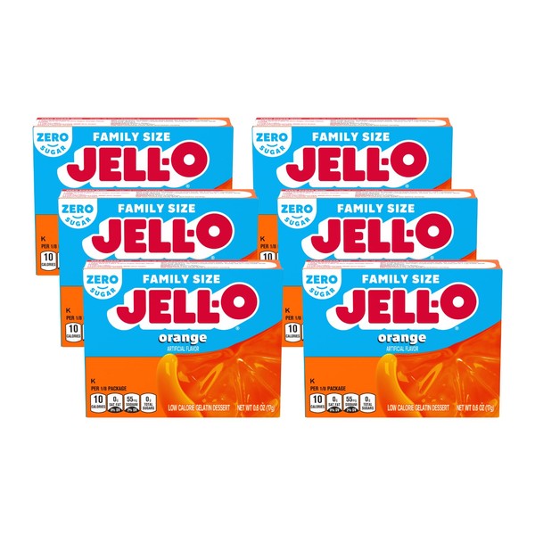 JELL-O Orange Gelatin Dessert Mix (0.60 oz Boxes, Pack of
